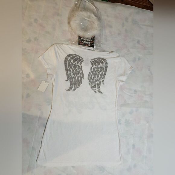 NWT Women's Angel T-Shirt + Headband Combo - Picture 3 of 4